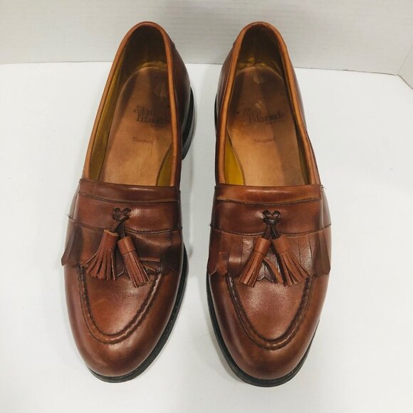 Allen Edmonds Cognac Leather Newport Loafer Shoes Men 10.5D Tassels‎ Kiltie main image 4
